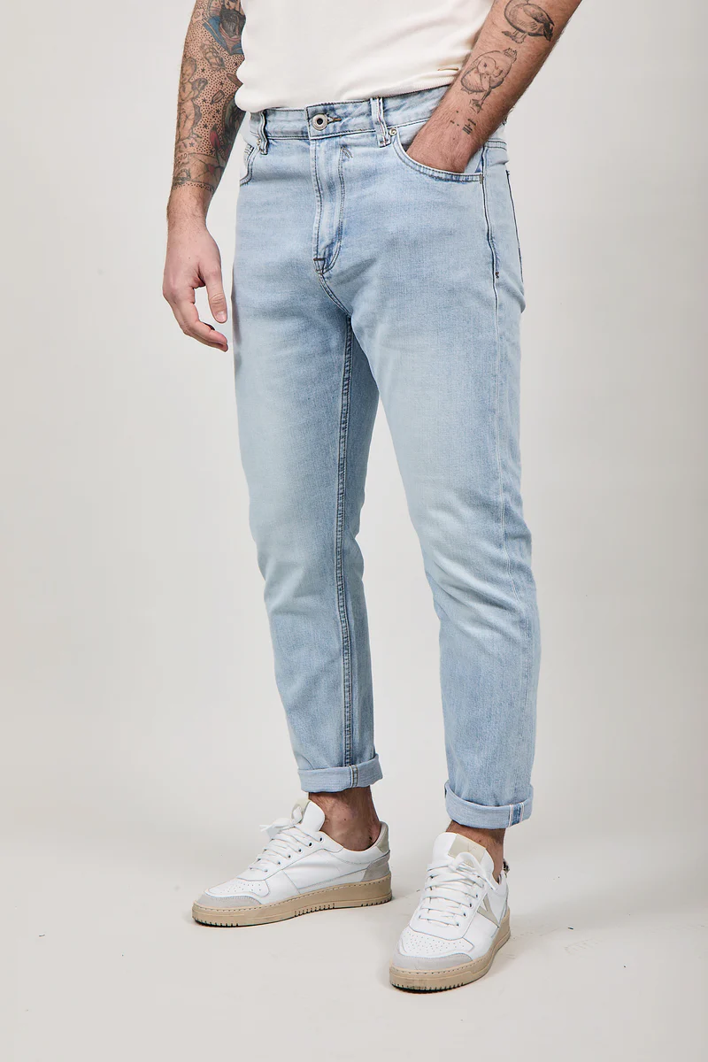 Gianni Lupo Летни Дънки Светъл Деним Мъжки Летни Дънки Gianni Lupo В Светъл Деним